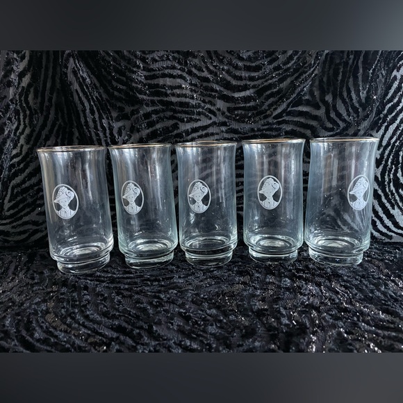 Avon Mrs.Albee Other - 22k Gold Rimmed Elegant Clear Glasses Set of 5